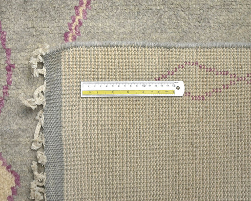 13 Feet Moroccan Gray Hand Woven Wool Runner Rug